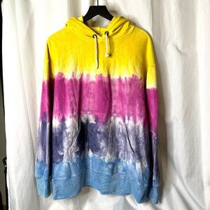 Vtg Champion Products Reverse Weave Warm Ups‎ Tie Dye Hoodie Jacket Pullover XS